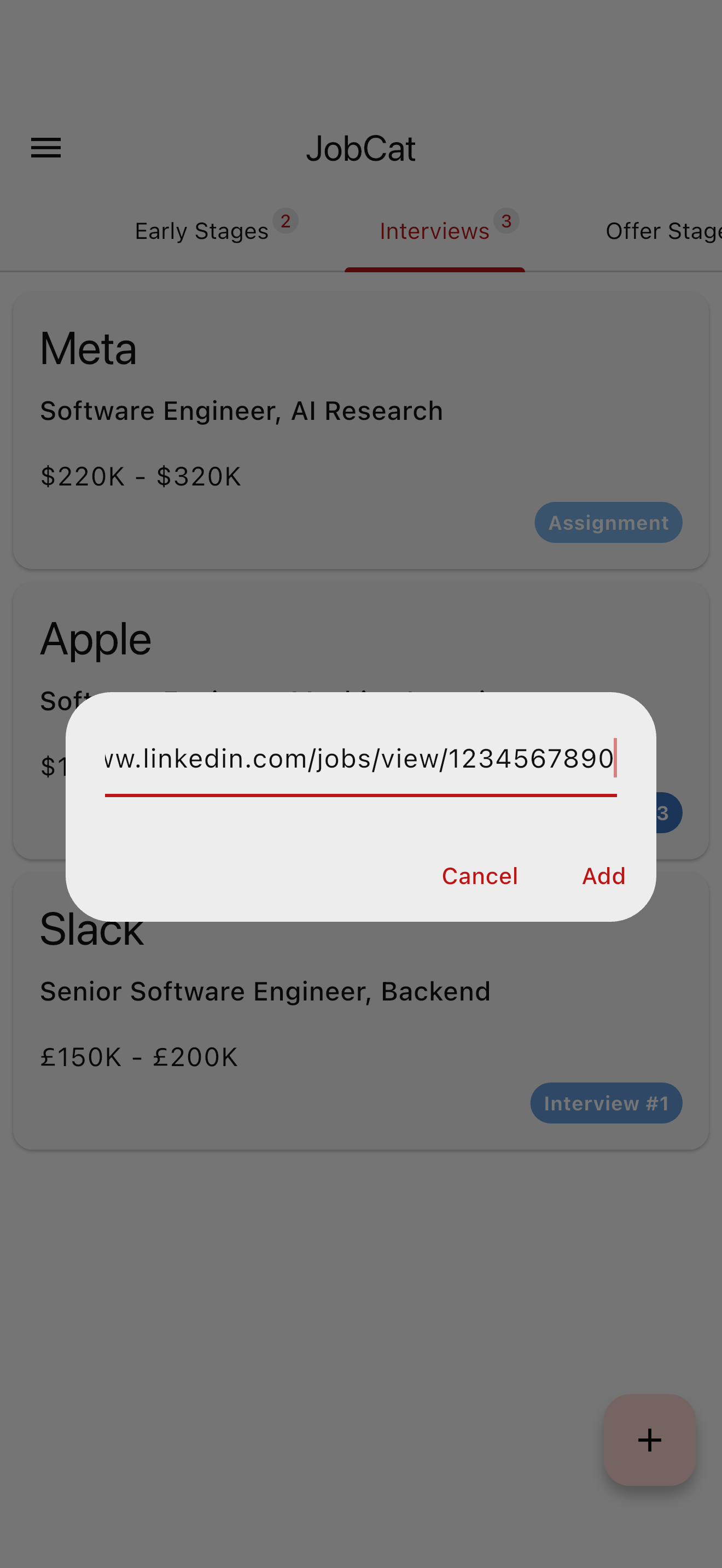 Add job by URL